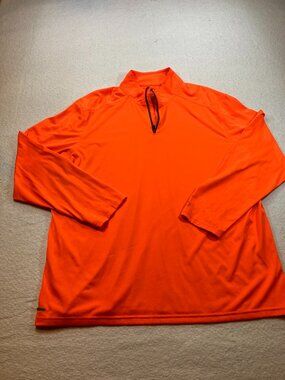 Starter Quarter Zip Pullover Long Sleeve Orange Shirt Size XL